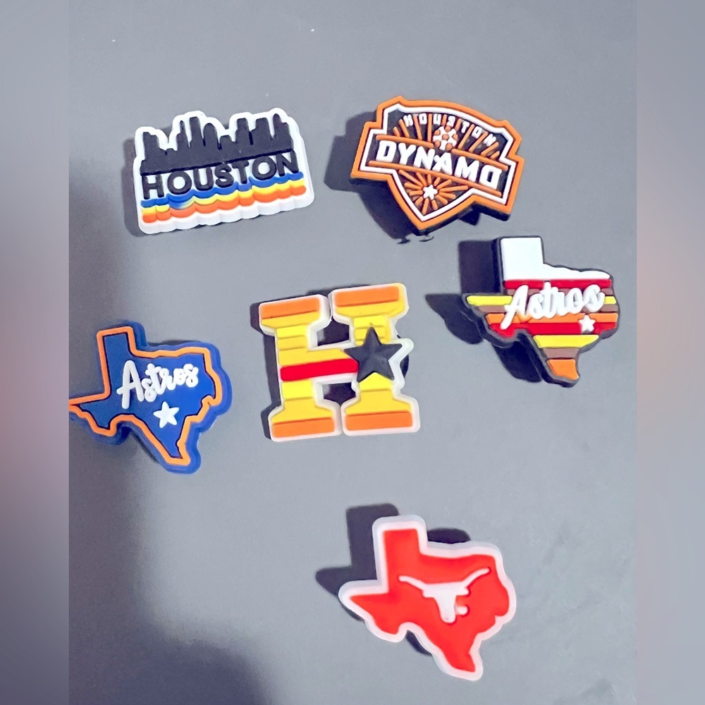 Houston Astros Texas Dynamo Baseball Champs Crocs Shoe Charms Set of 6 NEW